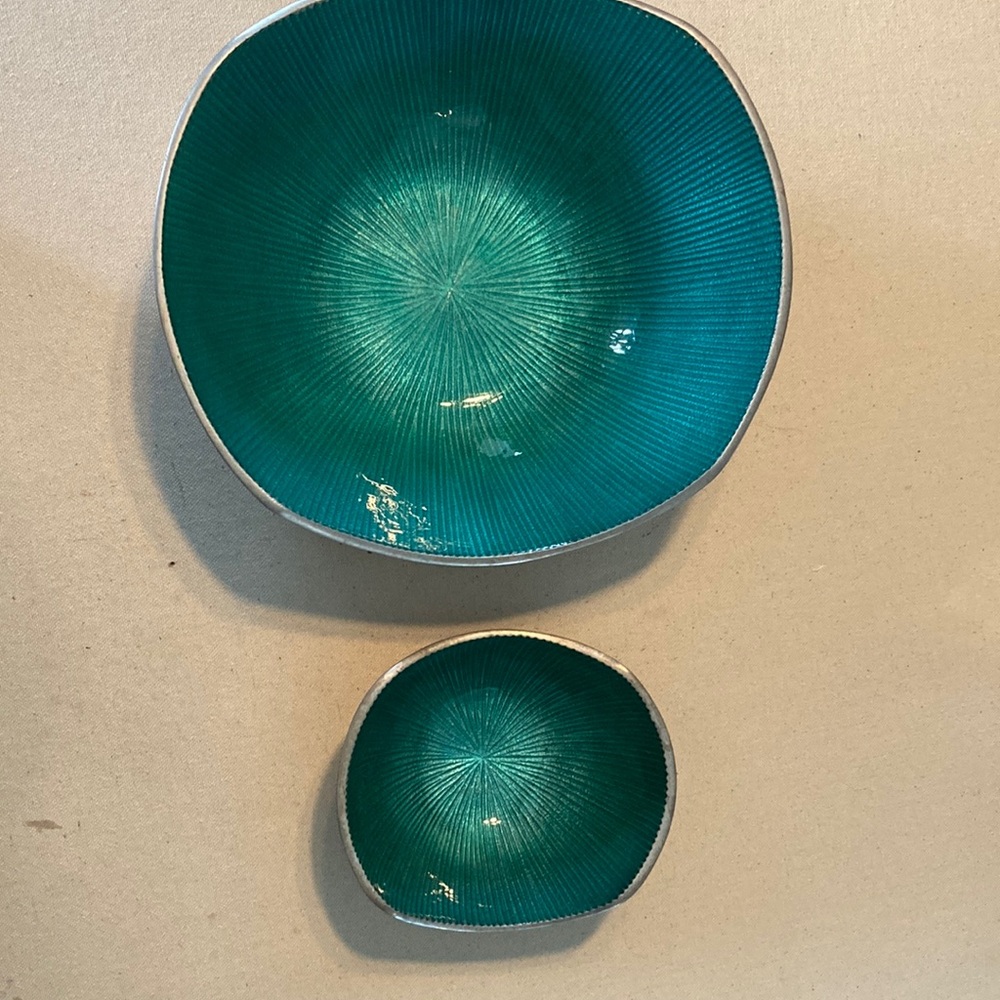 Simplydesignz Teal Enameled Bowls Set